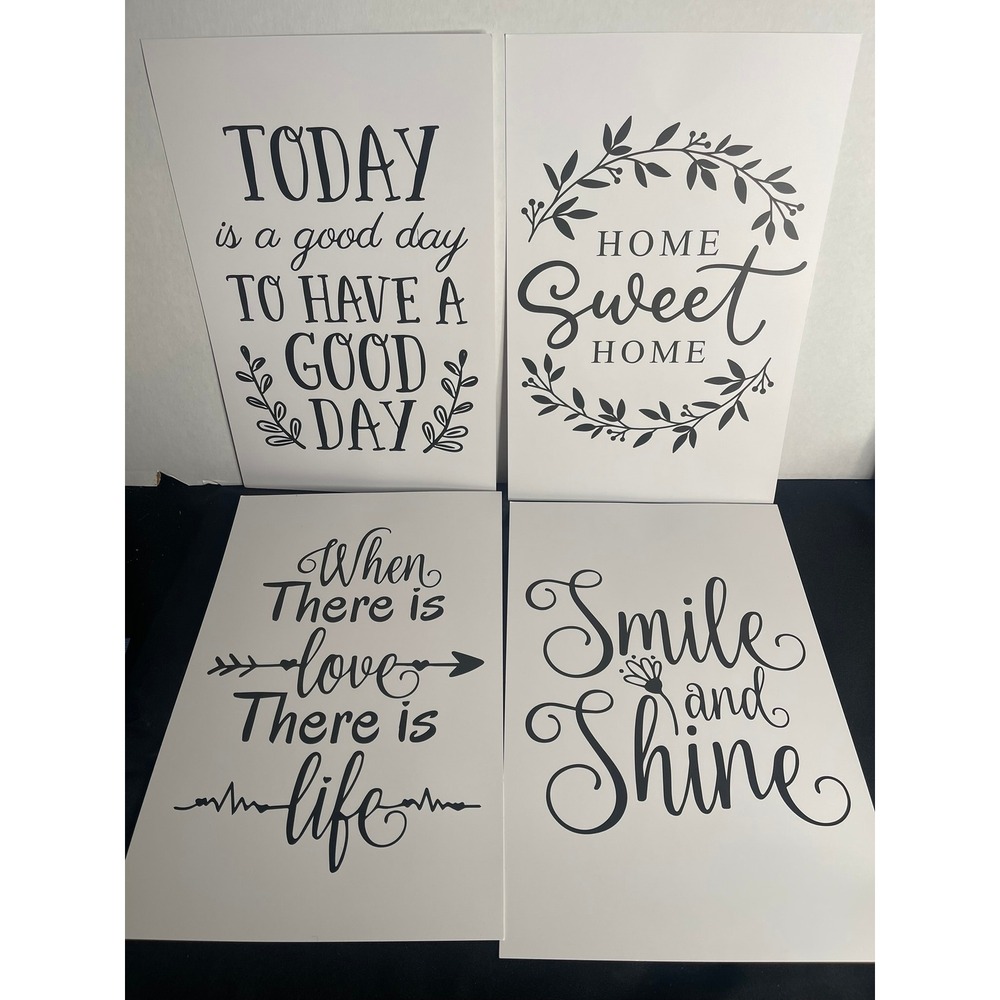 12pc Seasonal Inspirational Wall Art Print Set 8x12 Holiday Home Decor Posters